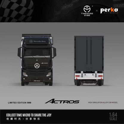 1/64 TIME MICRO + PERKA 1:64 MERCEDES ACTROS CONTAINER TRUCK - Black