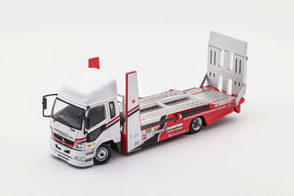 1:64 MITSUBISHI FUSO FIGHTER 2017 DOUBLE DECK TOW TRUCK - WHITE/RED