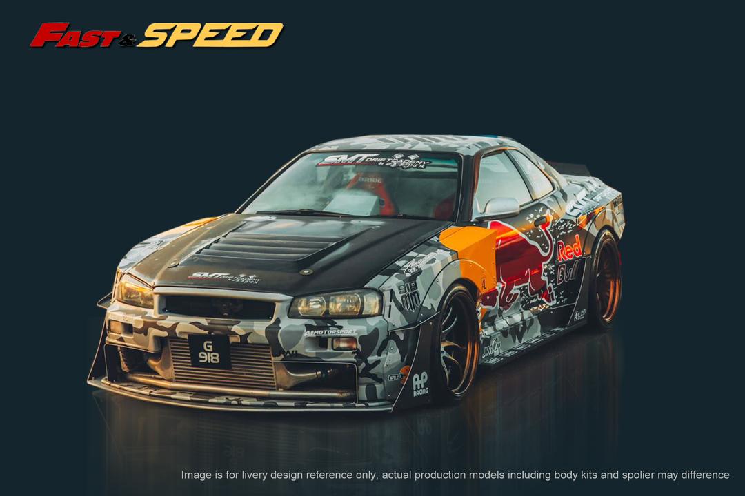 1 64 Nissan Skyline GT R R34 Nismo Z Tune NFS SRS Red Bull Drift Liver KRW Models