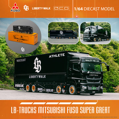 1/64 LBWK Mitsubishi LB-TRUCKS Fuso Super Great 3 Truck Set with Car - GCD Diecast