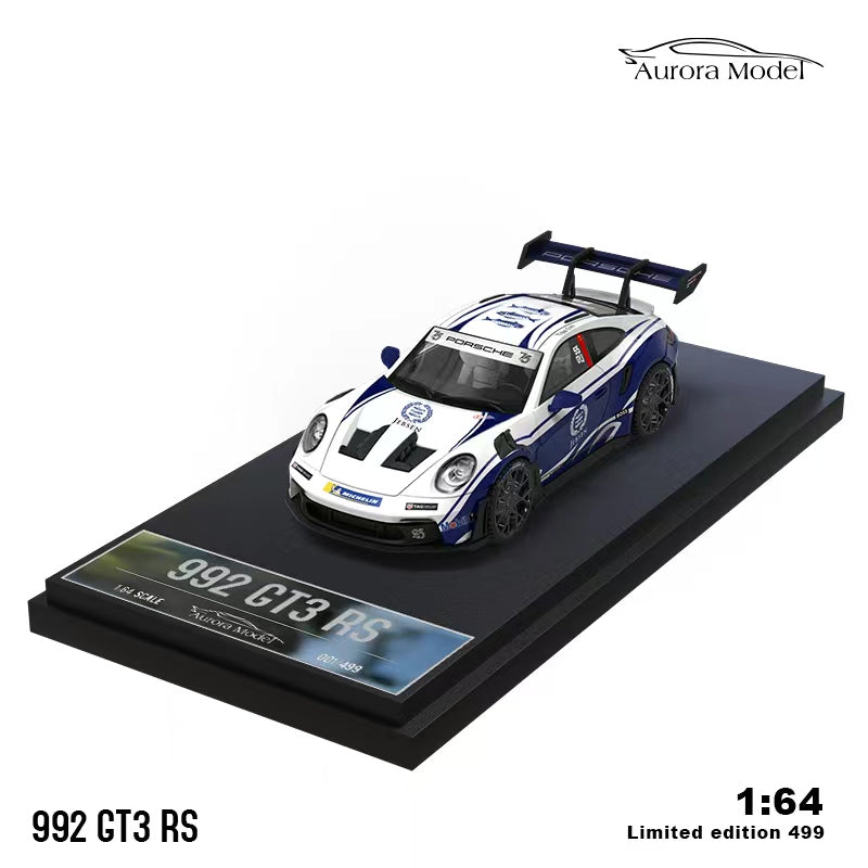 1/64 - Porsche 992 GT3 RS - Jebsen blue white - Aurora Model