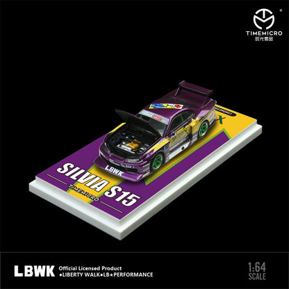 1/64 - Nissan LBWK S15 Purple Lightning - TM646003 - Time Micro