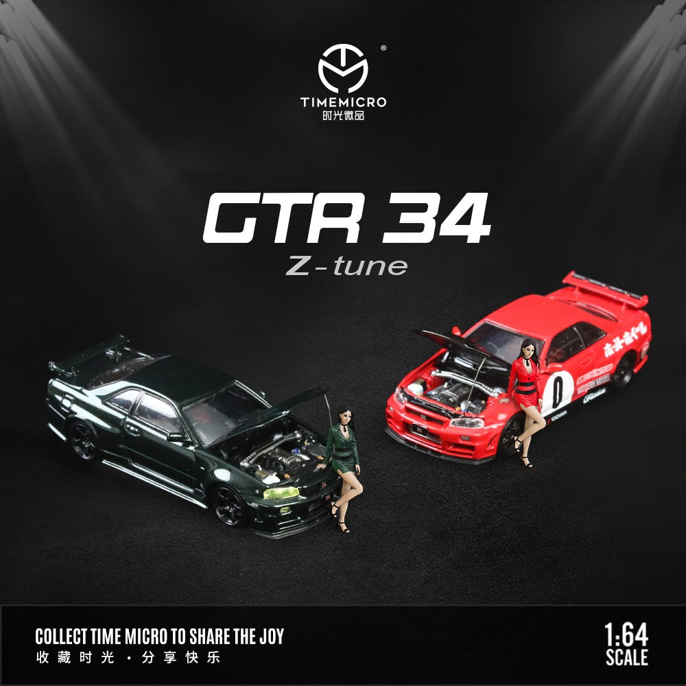 1/64 Nissan GTR34 - 0 Red - Time Micro - TM643431