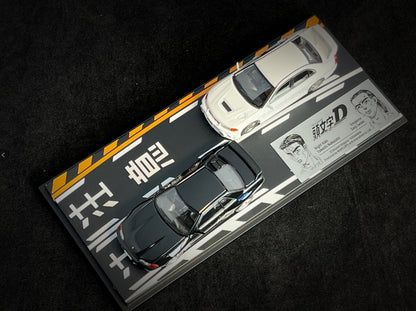 1/64 -Nissan Skyline GT-R R32 black + Mitsubishi Lancer Evolution IV white - Initial D series