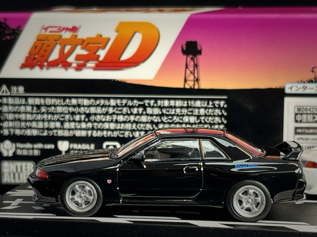 1/64 -Nissan Skyline GT-R R32 black + Mitsubishi Lancer Evolution IV white - Initial D series