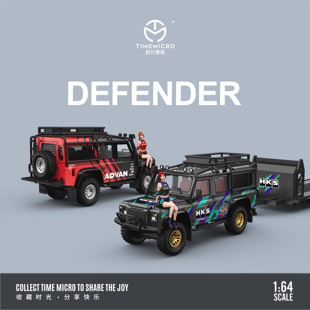 1/64 Land Rover Defender & Trailer- Advan - Time Micro - TM646106-1