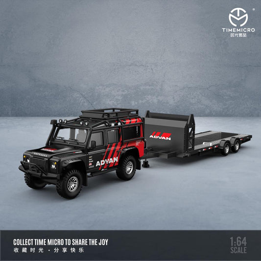 1/64 Land Rover Defender & Trailer- Advan - Time Micro - TM646106-1