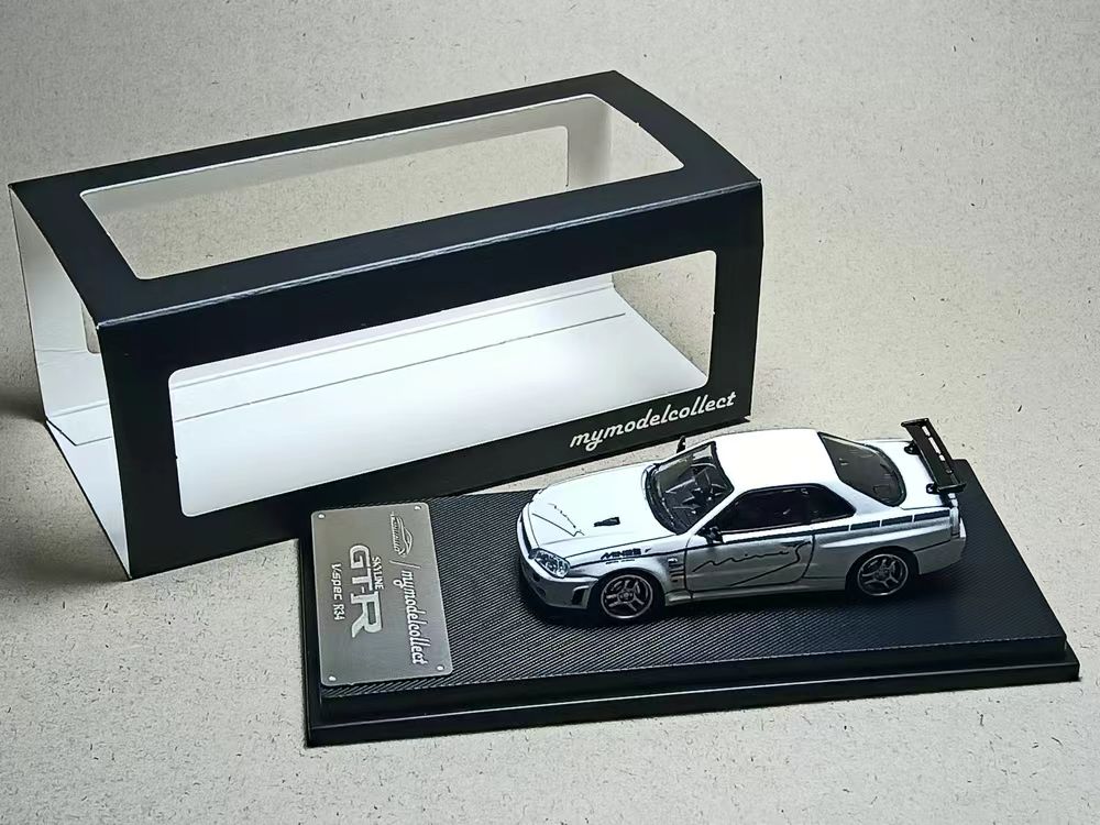 1/64 Nissan Skyline R34 V-Spec - White Mines Livery - Model Collect