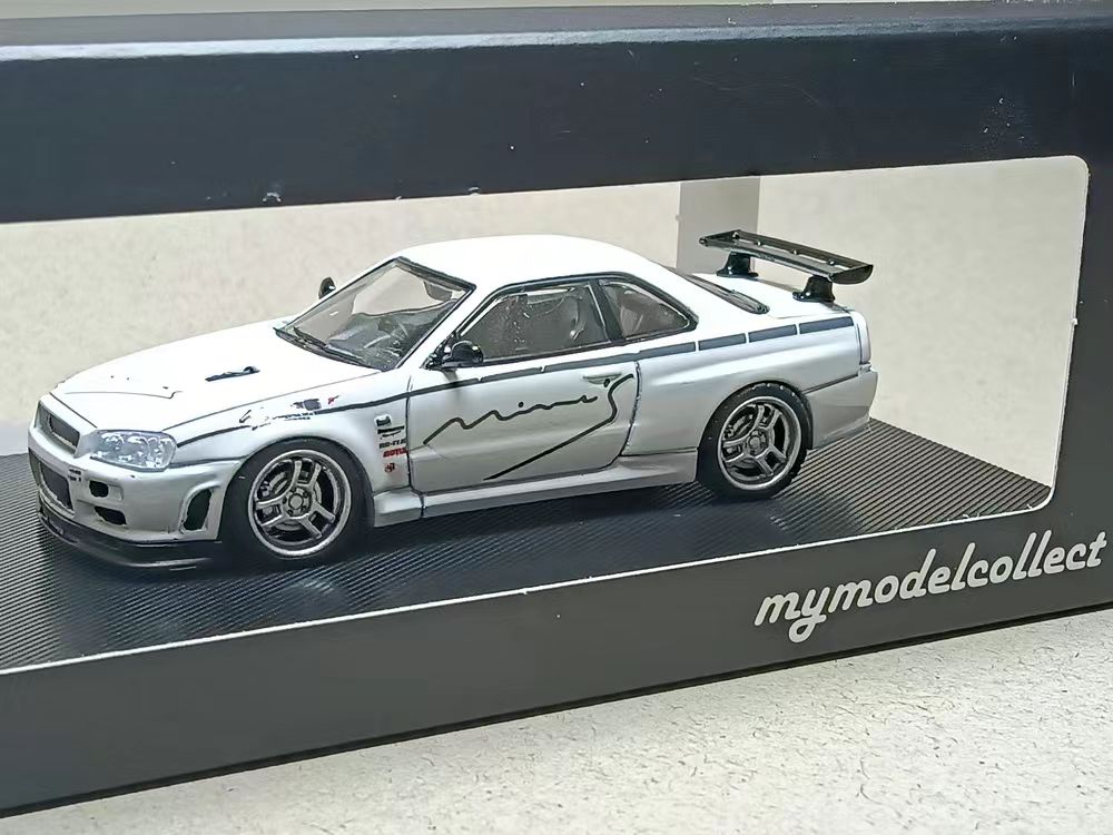 1/64 Nissan Skyline R34 V-Spec - White Mines Livery - Model Collect