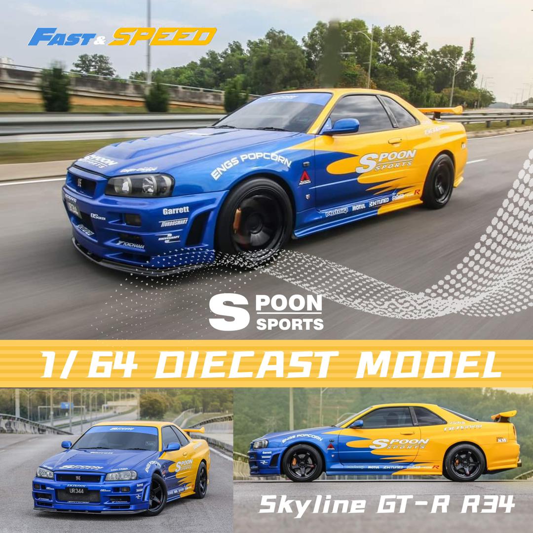 1:64 Skyline R34, GT-R 5th generation BNR34 Spoon Sports - Fast Speed