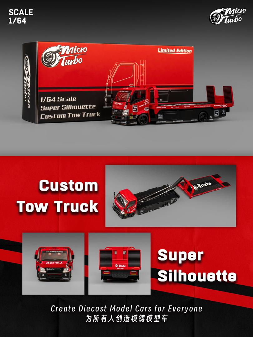 1/64 Super Silhouette - 300 series flatbed trailer Custom Tow Truck LBWK - Micro Turbo