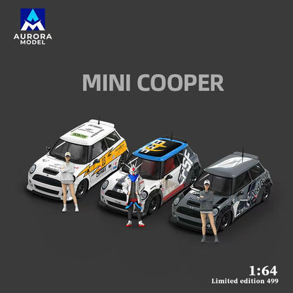 1:64 BMW Mini Cooper Lightning, Red Bull and Gundam - Aurora Model