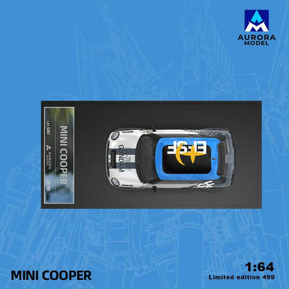 1:64 BMW Mini Cooper Lightning, Red Bull and Gundam - Aurora Model