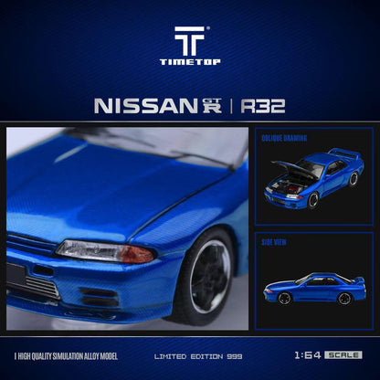 1:64 Nissan Gtr r32 Metal Blue - Gift Box Edition - Time Top TT644125