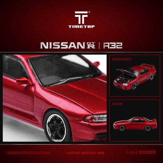 1:64 Nissan Gtr r32 Metal Red - Gift Box Edition - Time Top TT644124