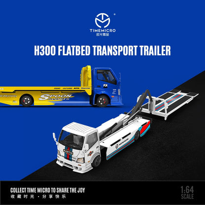 1:64 H300 flatbed transport trailer SPOON and Martini - Time Micro