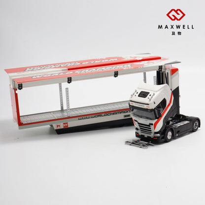 1/64 - Kengfai & Maxwell Scania S730 V8 Double Level Transporter, World Champion Transport