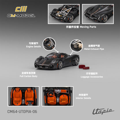1/64 - Pagani Utopia  black Carbon - CM64-UTOPIA-06 - CM Models