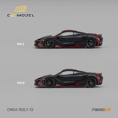 1/64 - McLaren 765LT Full Carbon Black-Red - CM64-765LT-13 - CM Models