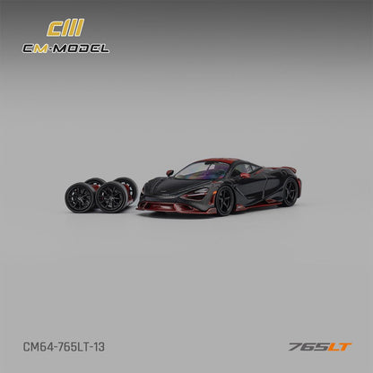 1/64 - McLaren 765LT Full Carbon Black-Red - CM64-765LT-13 - CM Models
