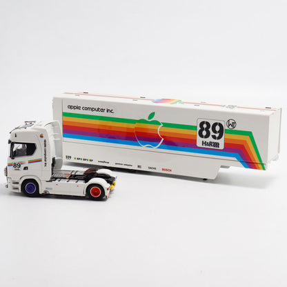 1/64 - Kengfai & Maxwell Scania S730 V8 Double Level Transporter, Apple 89#
