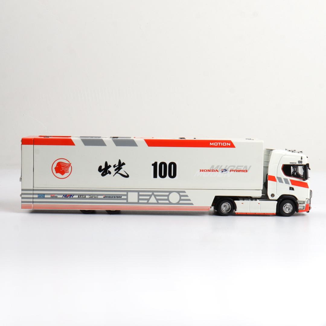 1/64 - Kengfai & Maxwell Scania S730 V8 Double Level Transporter, Honda Primo