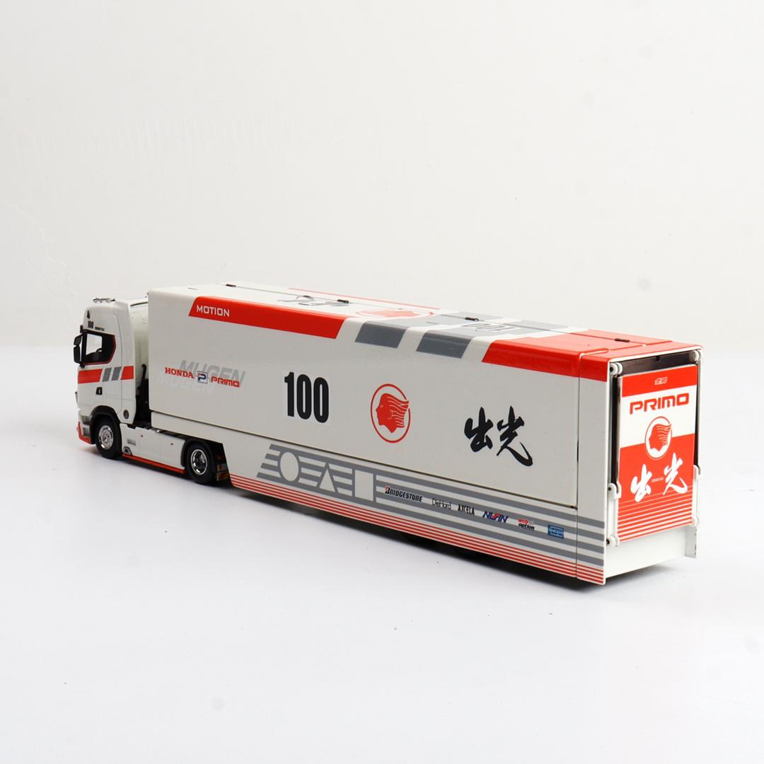 1/64 - Kengfai & Maxwell Scania S730 V8 Double Level Transporter, Honda Primo