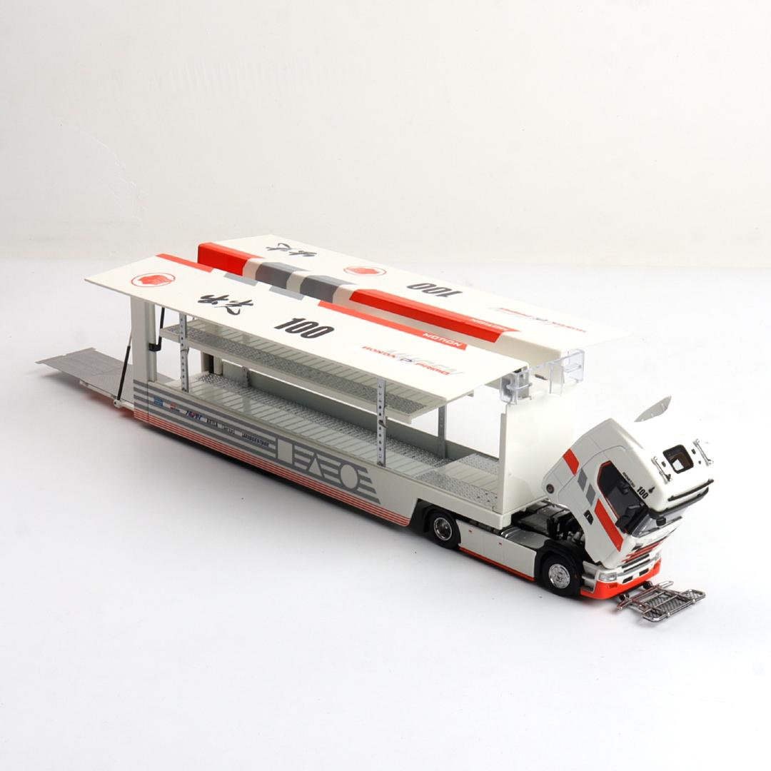 1/64 - Kengfai & Maxwell Scania S730 V8 Double Level Transporter, Honda Primo