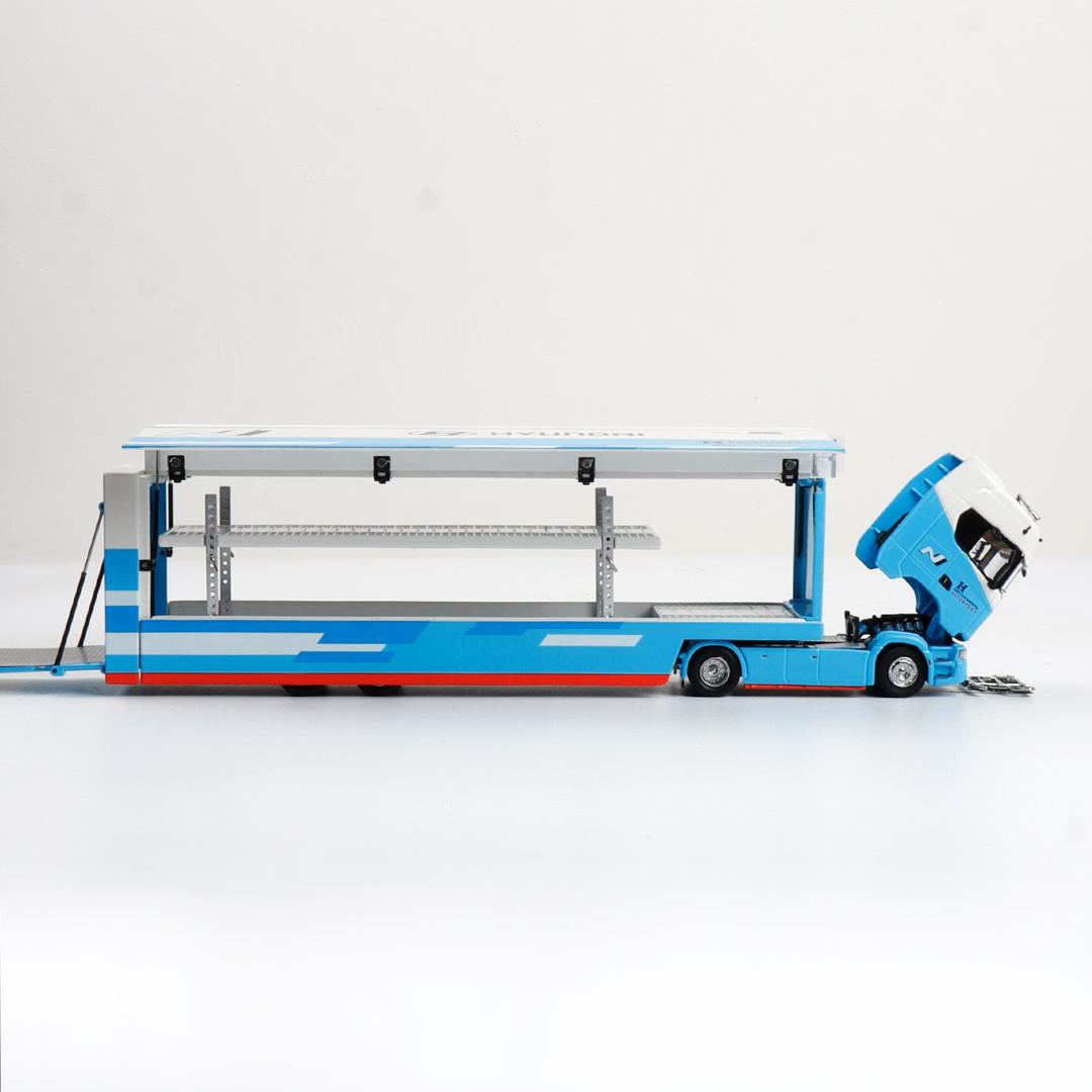 1/64 - Kengfai & Maxwell Scania S730 V8 Double Level Transporter, Hyundai N