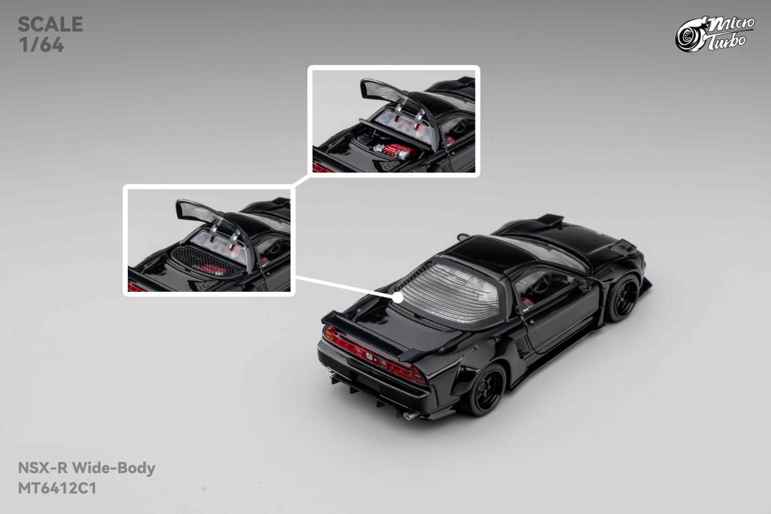 1/64 - NSX 1st generation Mk1 NA1, Type R modified version Piano Black- Micro Turbo - MT6412C1