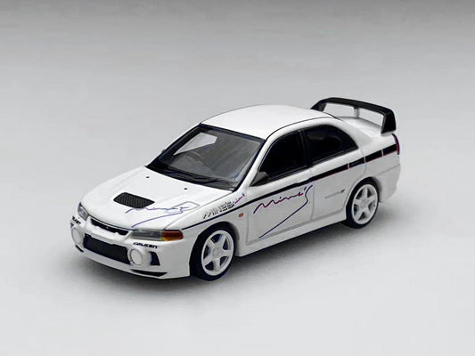 1/64 Lancer Evolution EVO IV 4th generation GSR. White Mine's Livery  - Motorhelix - M64021