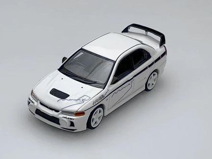 1/64 Lancer Evolution EVO IV 4th generation GSR. White Mine's Livery  - Motorhelix - M64021