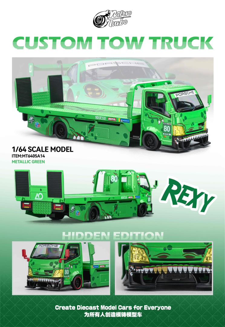 1/64 - 300 series flatbed trailer Custom Tow Truck Tyrannosaurus (Rexy) - Mega Gear