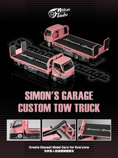 1/64 - 300 series flatbed trailer Custom Tow Truck Simons Garage - Micro Turbo - MT6405A13