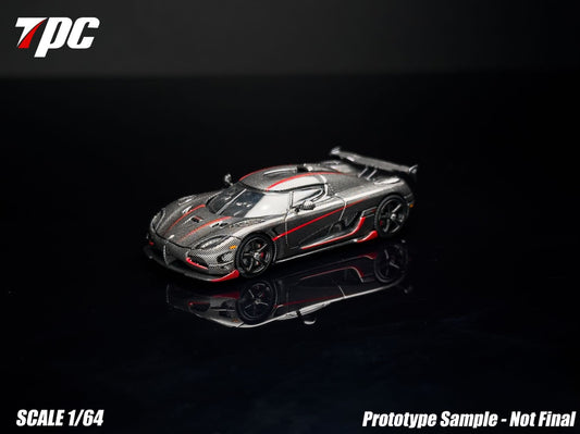 1:64  Koenigsegg Agera RS Carbon fiber red stripes - TPC