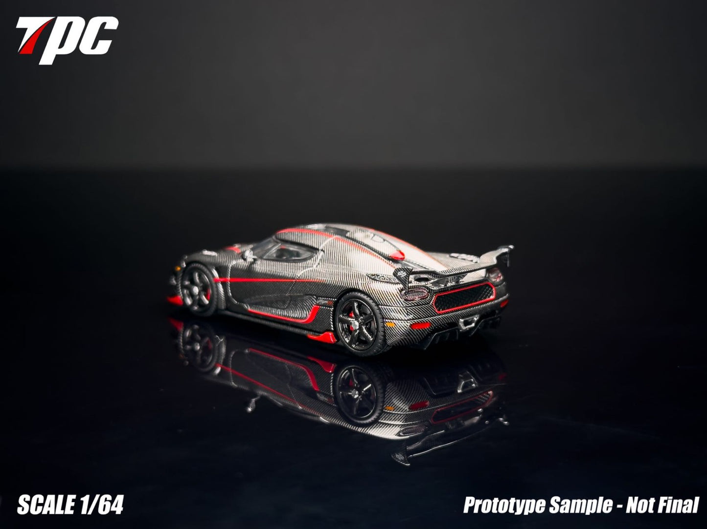 1:64  Koenigsegg Agera RS Carbon fiber red stripes - TPC - TPC001FB