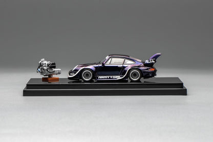 1/64 RWB993 wide-body modified version Purple Army Girl - Motorhelix - M62205