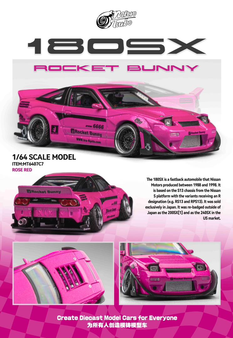 1/64 Custom 180SX RB, magenta - Micro Turbo - MT6407C7