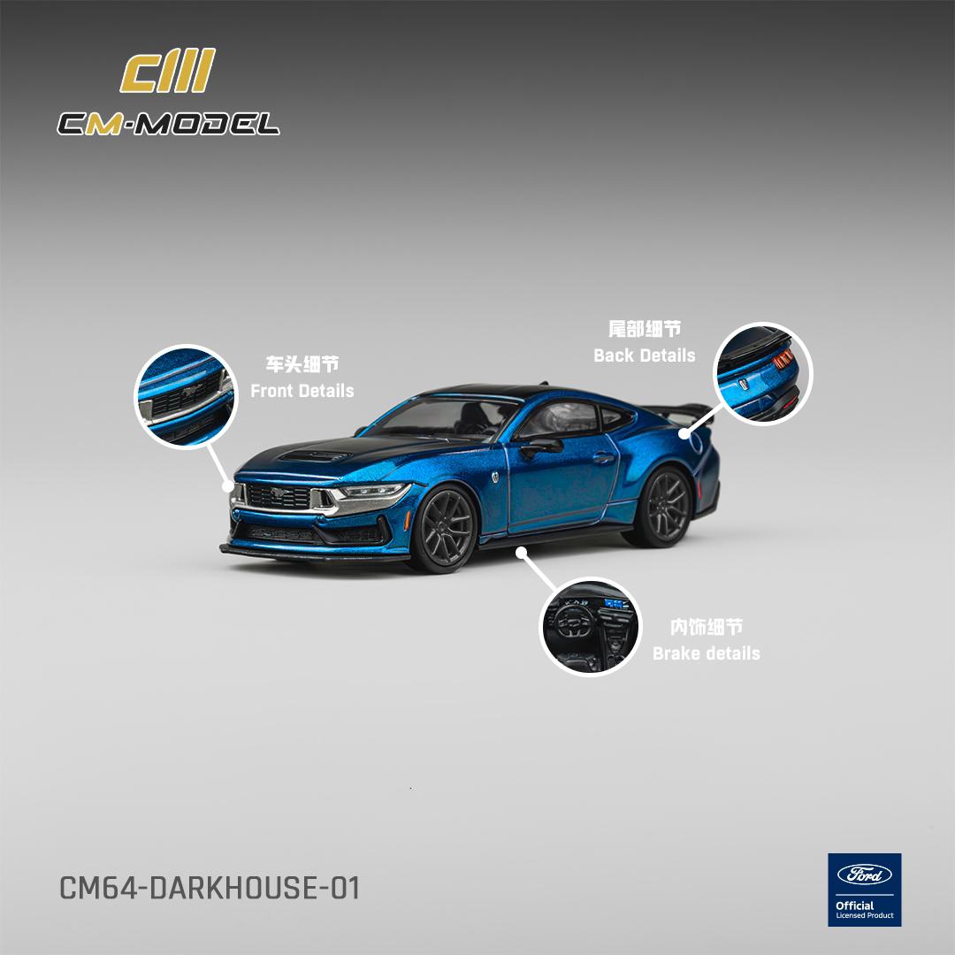1/64 Mustang Dark Horse Blue Ember Metallic Blue Ember  - CM Models - CM64-DarkHorse-01