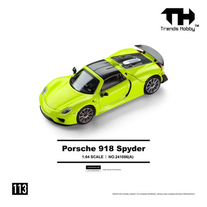 1/64 Porsche 918 Spyder, - Trends Hobby - TH241086 - 2 colour choices