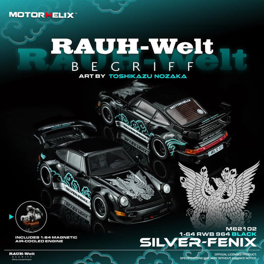 1/64 RWB 964 *SILVER-FENIX* Art By Toshikazu Nozaka, black - MotorHelix - MH62102