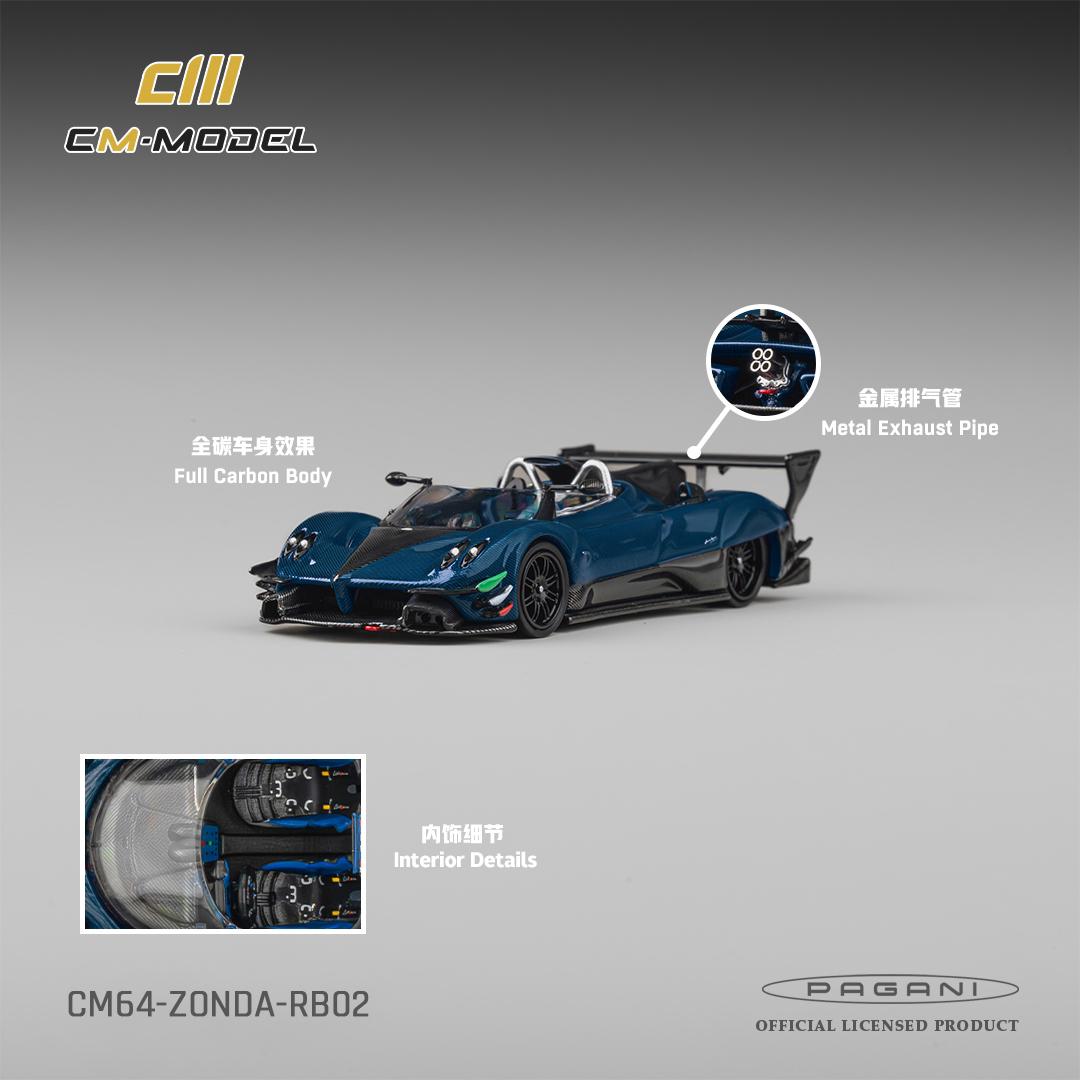 1/64 Pagani Zonda Revo Barchetta - Full Carbon Blue - CM Models - CM64-RB-02