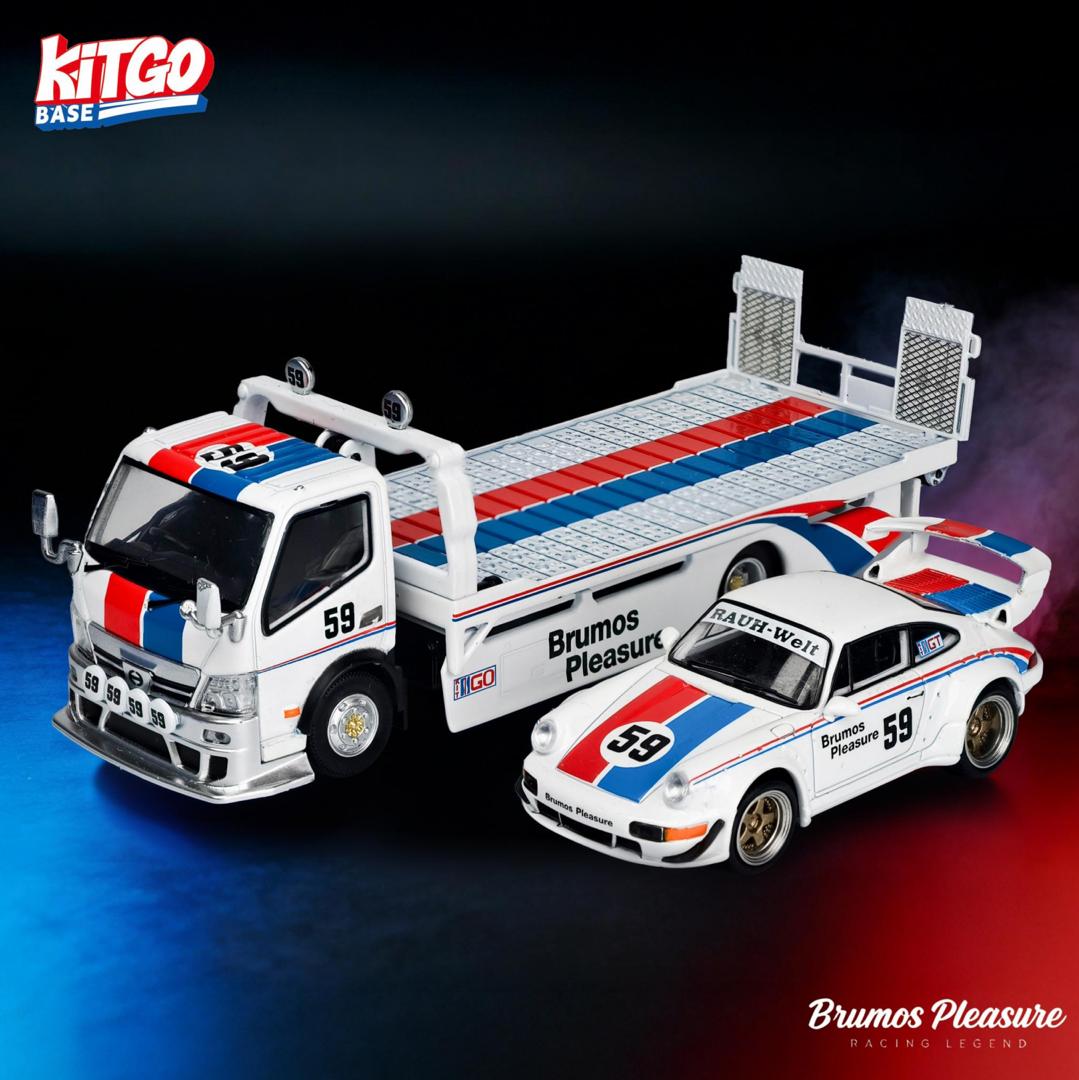 1/64 Brumos Pleasure #59 RWB964 GT Wing / H300 flatbed trailer - Kitgo x Model Model - 2 options