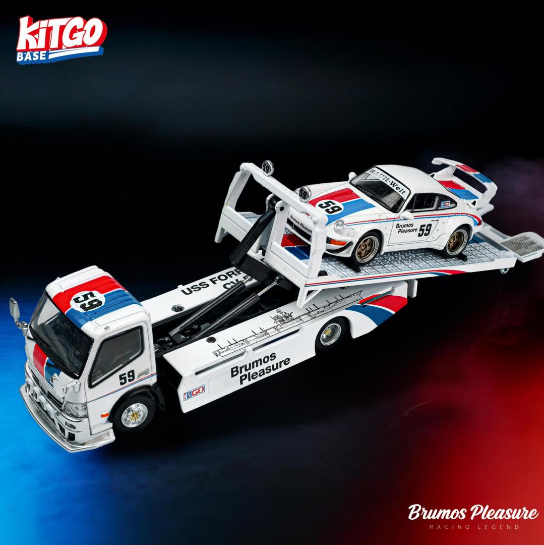1/64 Brumos Pleasure #59 RWB964 GT Wing / H300 flatbed trailer - Kitgo x Model Model - 2 options