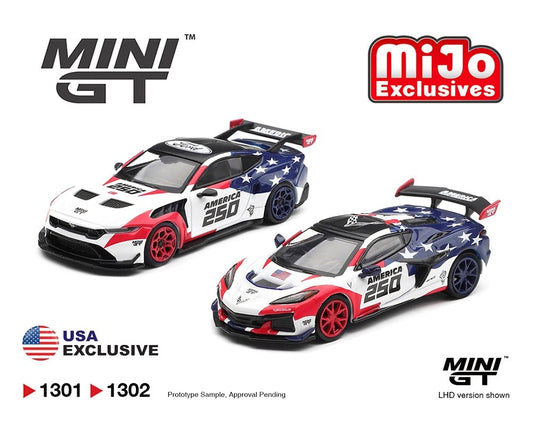 1/64 Ford Mustang GTD America 250 USA Exclusive - Blister pack - Mini GT - MGT01301-BL