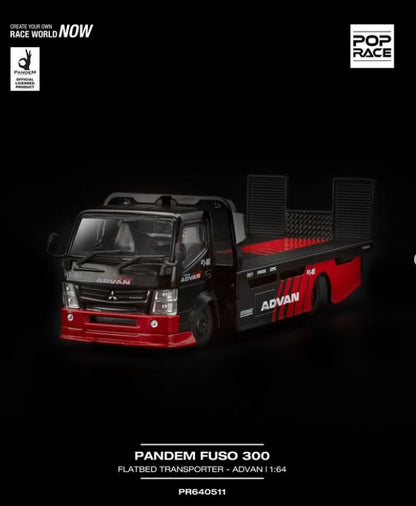 1/64 Pandem Fuso 300 Flatbed Transporter *Advan* - Pop Race - PR640511