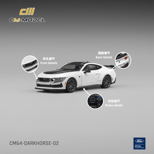 1/64 Mustang S650 Dark Horse - Oxford White - CM Models - CM64-Darkhorse-02