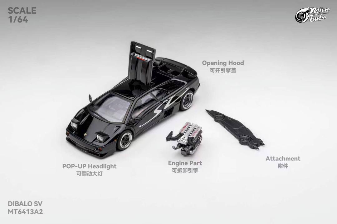 1/64 Diablo SV Metallic Black - Micro Turbo - MT6413A2