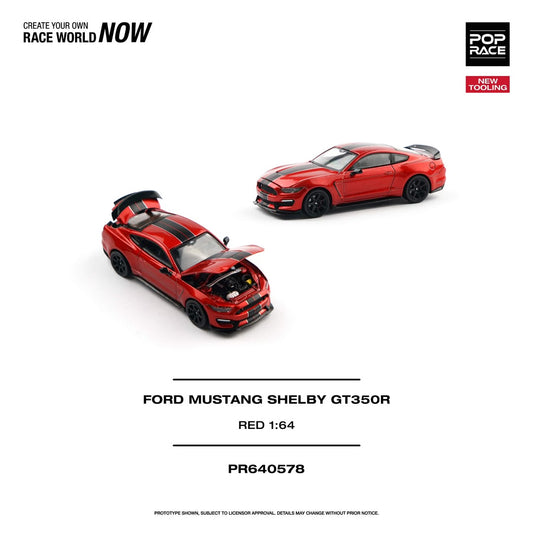 1/64 -  Ford Mustang Shelby GT350R, race red - Poprace - PR640578