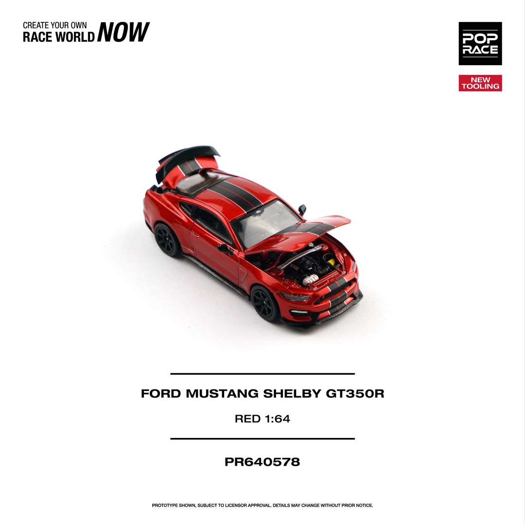 1/64 -  Ford Mustang Shelby GT350R, race red - Poprace - PR640578